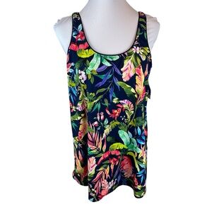 Lands’ End Mini Swim Dress Tropical Palm Print NWT - Size Medium 10-12